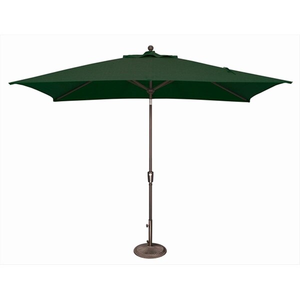 Gan Eden 6 x 10 ft. Rectangle Push Button Tilt Market Umbrella Forest Green GA2650496 - main